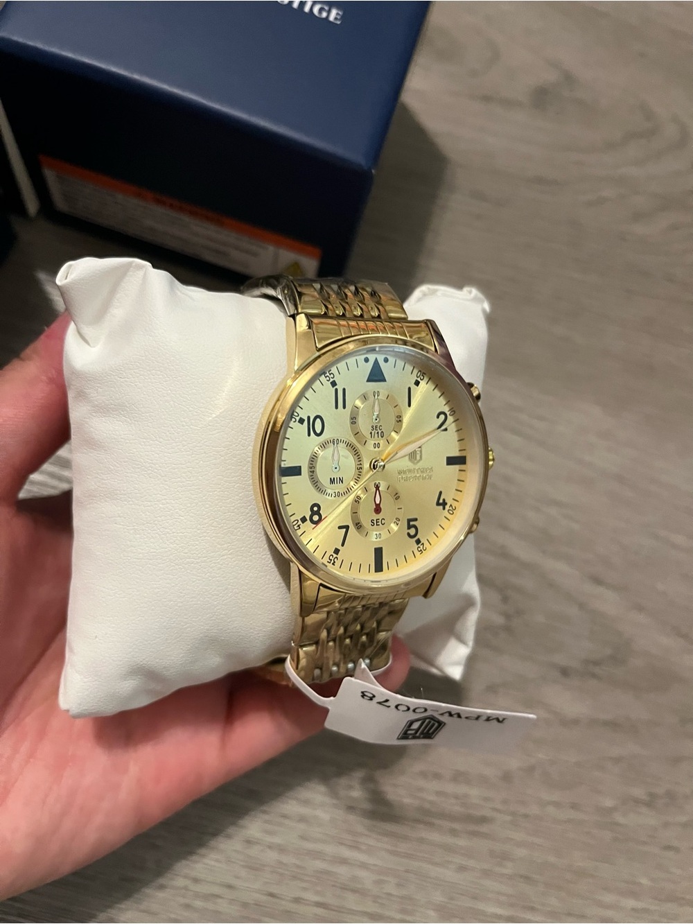 Montres Prestige MPW-0078 Men’s Gold Tone Multi-Dial Watch NWT Box - Picture 6 of 10